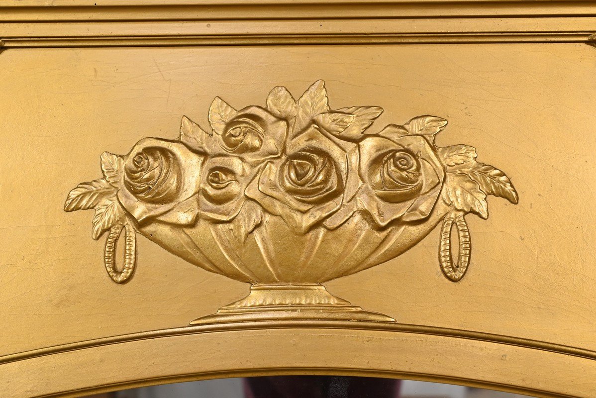 Miroir En Bois Et Staff Doré, Style Louis XVI – 1930-photo-2