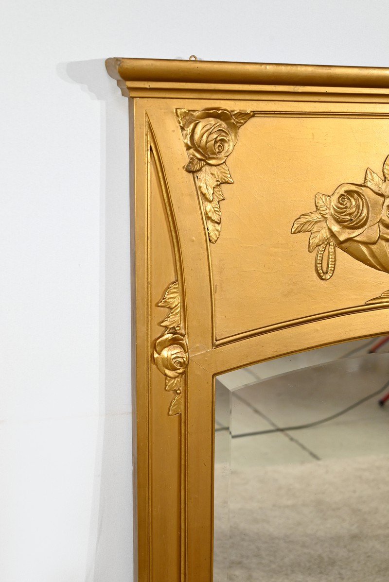 Miroir En Bois Et Staff Doré, Style Louis XVI – 1930-photo-3