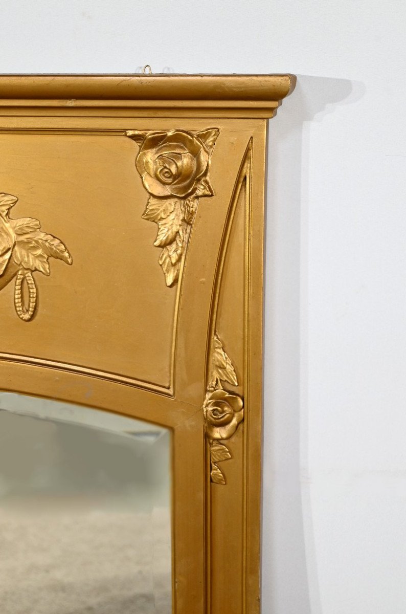 Miroir En Bois Et Staff Doré, Style Louis XVI – 1930-photo-4