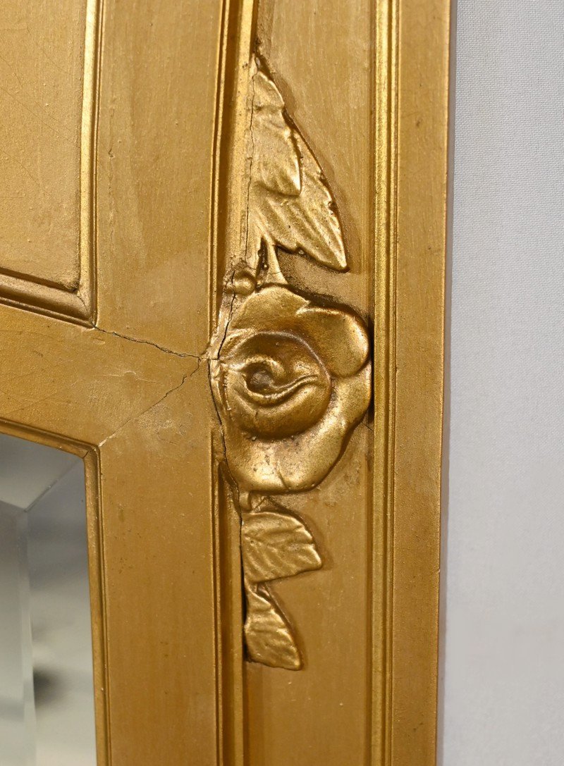 Miroir En Bois Et Staff Doré, Style Louis XVI – 1930-photo-8