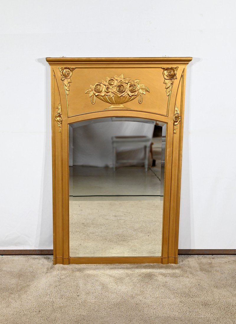 Miroir En Bois Et Staff Doré, Style Louis XVI – 1930