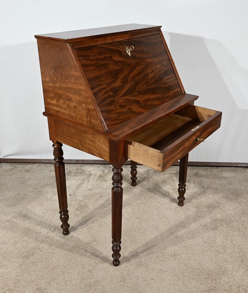 Small Mahogany Lady's Desk, Louis-philippe Period – Part 1 Of The 19th Century-photo-3