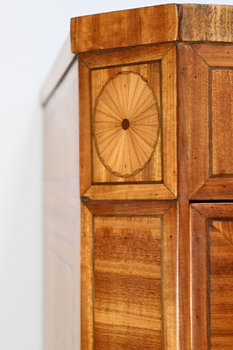 Flamed Mahogany Bookcase, Louis XVI Style – Mid 19th Century-photo-3