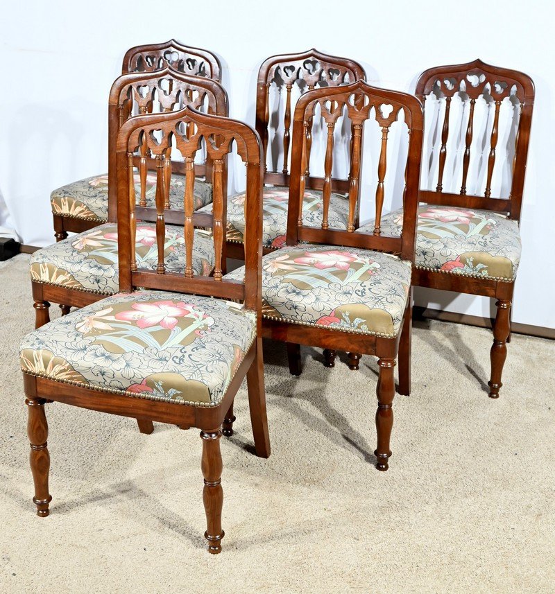 Set Of 6 Cuban Mahogany Chairs, Restoration Period – Early 19th Century-photo-3