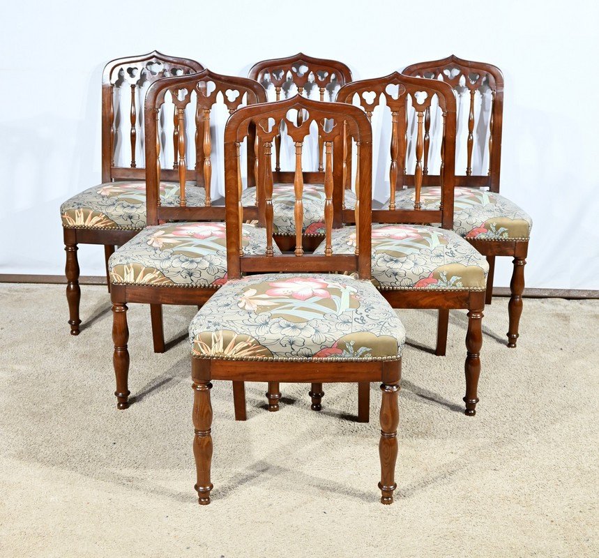 Set Of 6 Cuban Mahogany Chairs, Restoration Period – Early 19th Century