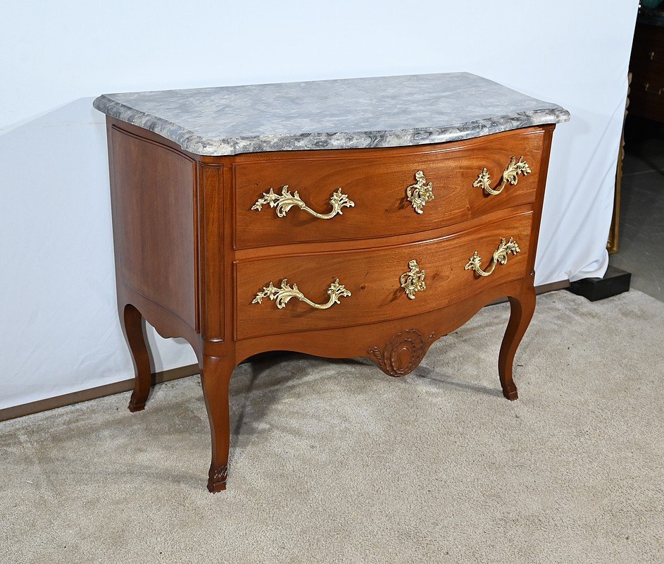 Commode Sauteuse En Acajou Massif, Style Louis XV – Fin XIXe-photo-3