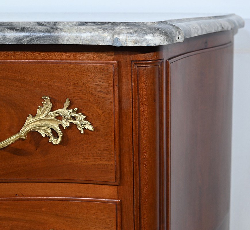 Solid Mahogany Chest Of Drawers, Louis XV Style – Late 19th Century-photo-4