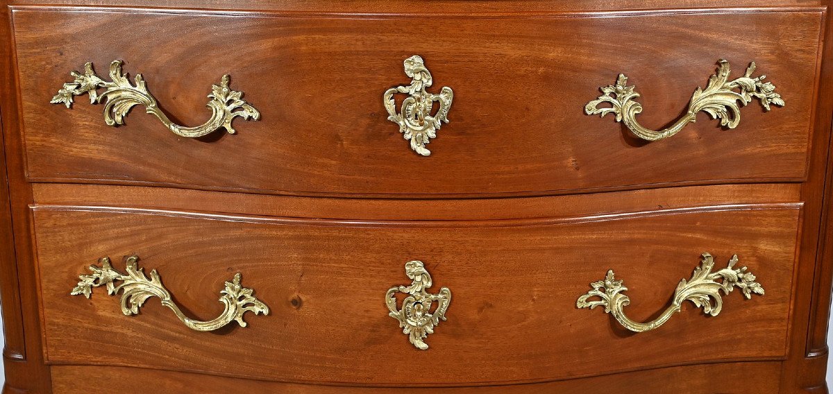 Solid Mahogany Chest Of Drawers, Louis XV Style – Late 19th Century-photo-5