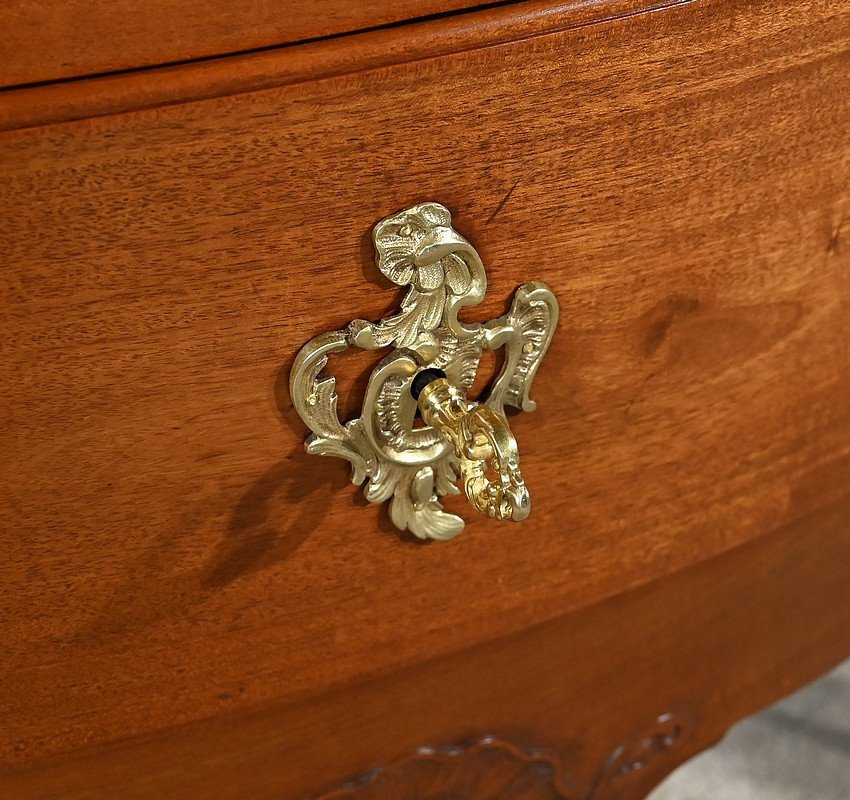 Commode Sauteuse En Acajou Massif, Style Louis XV – Fin XIXe-photo-7