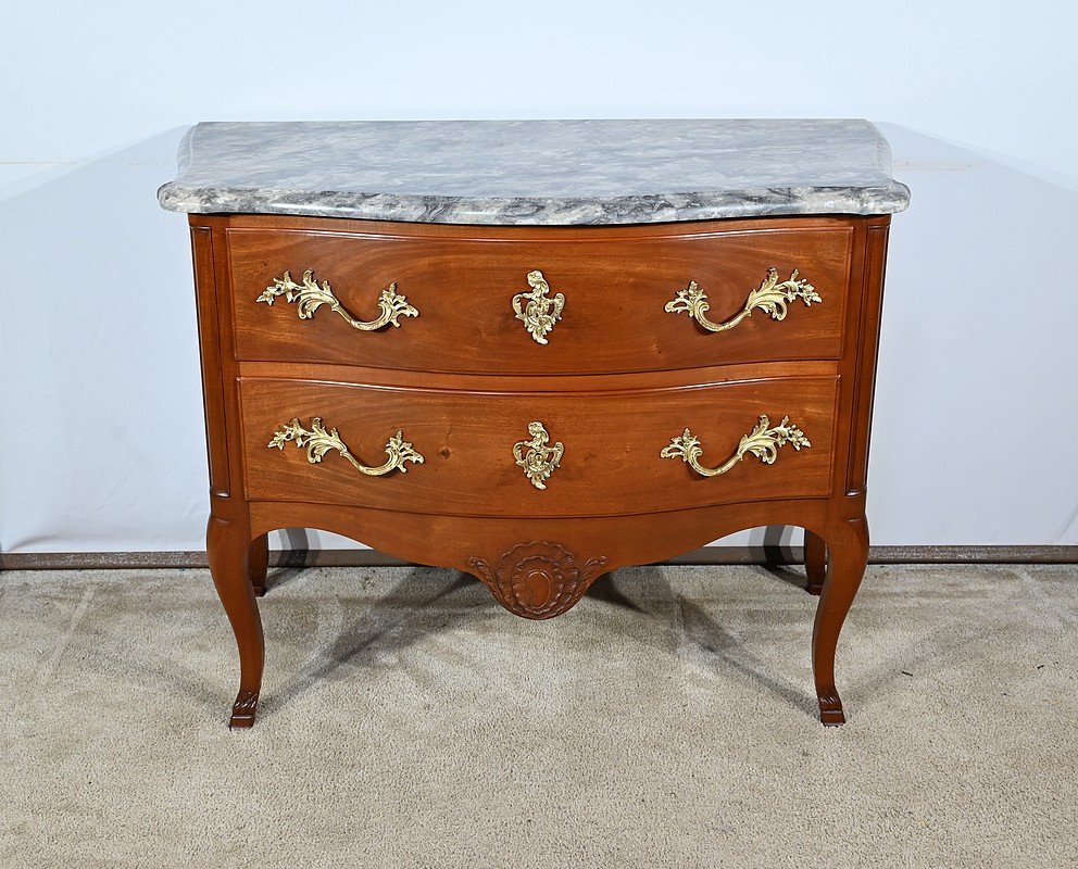 Solid Mahogany Chest Of Drawers, Louis XV Style – Late 19th Century