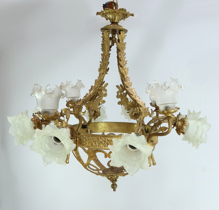 12-light Chandelier In Gilt Bronze, Napoleon III Style – Late 19th Century-photo-3