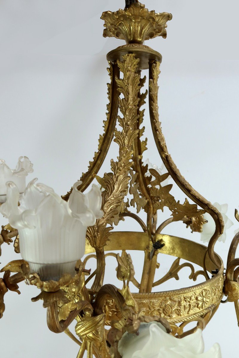 12-light Chandelier In Gilt Bronze, Napoleon III Style – Late 19th Century-photo-4