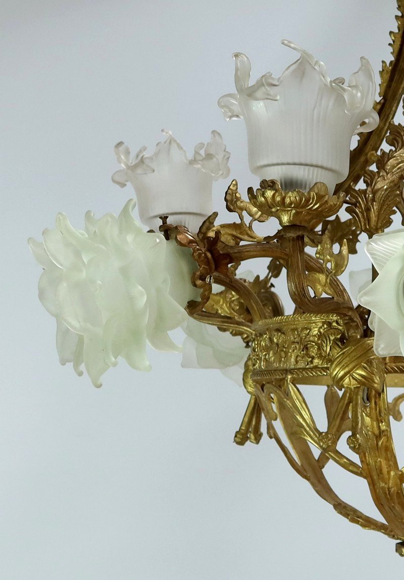 12-light Chandelier In Gilt Bronze, Napoleon III Style – Late 19th Century-photo-3