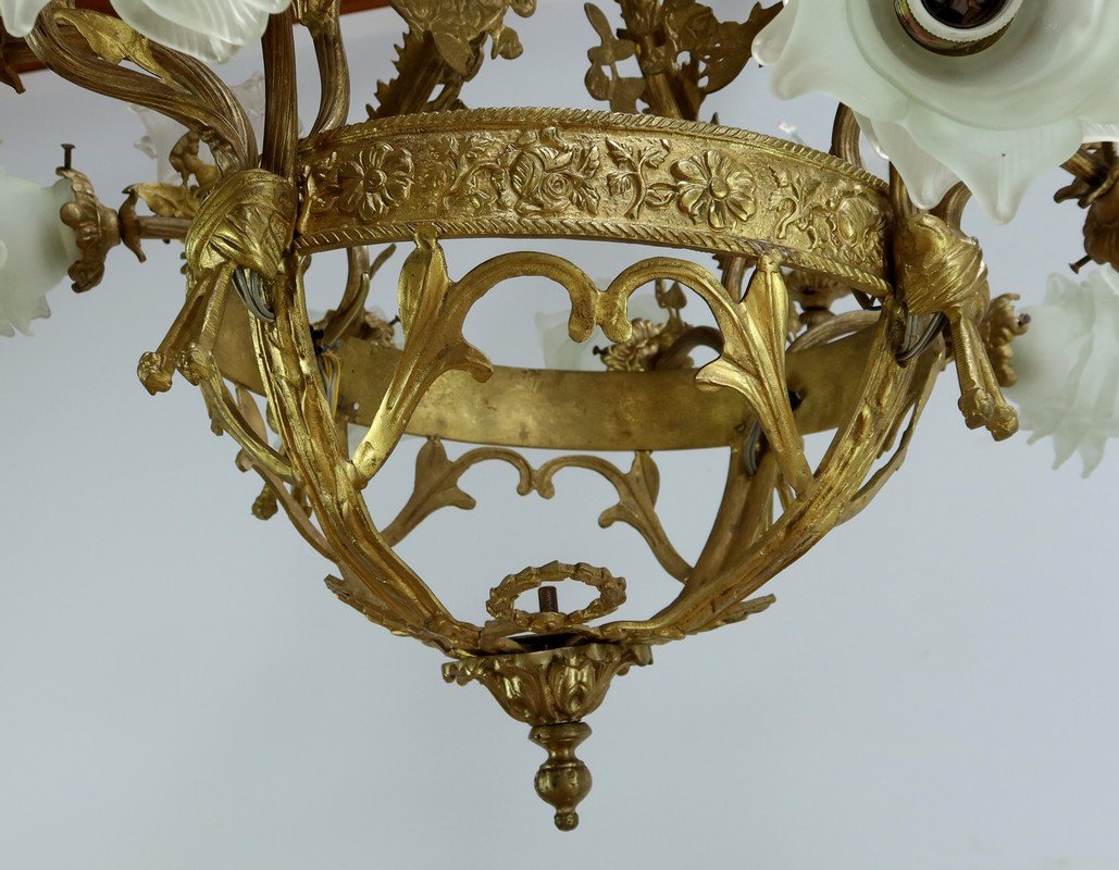 12-light Chandelier In Gilt Bronze, Napoleon III Style – Late 19th Century-photo-5