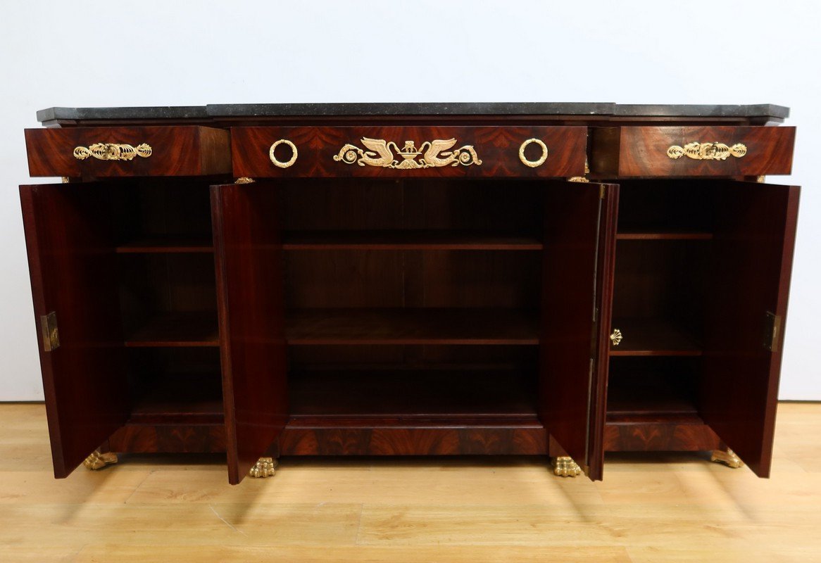 Mahogany Burl Sideboard, Return From Egypt Style – Early 20th Century-photo-4