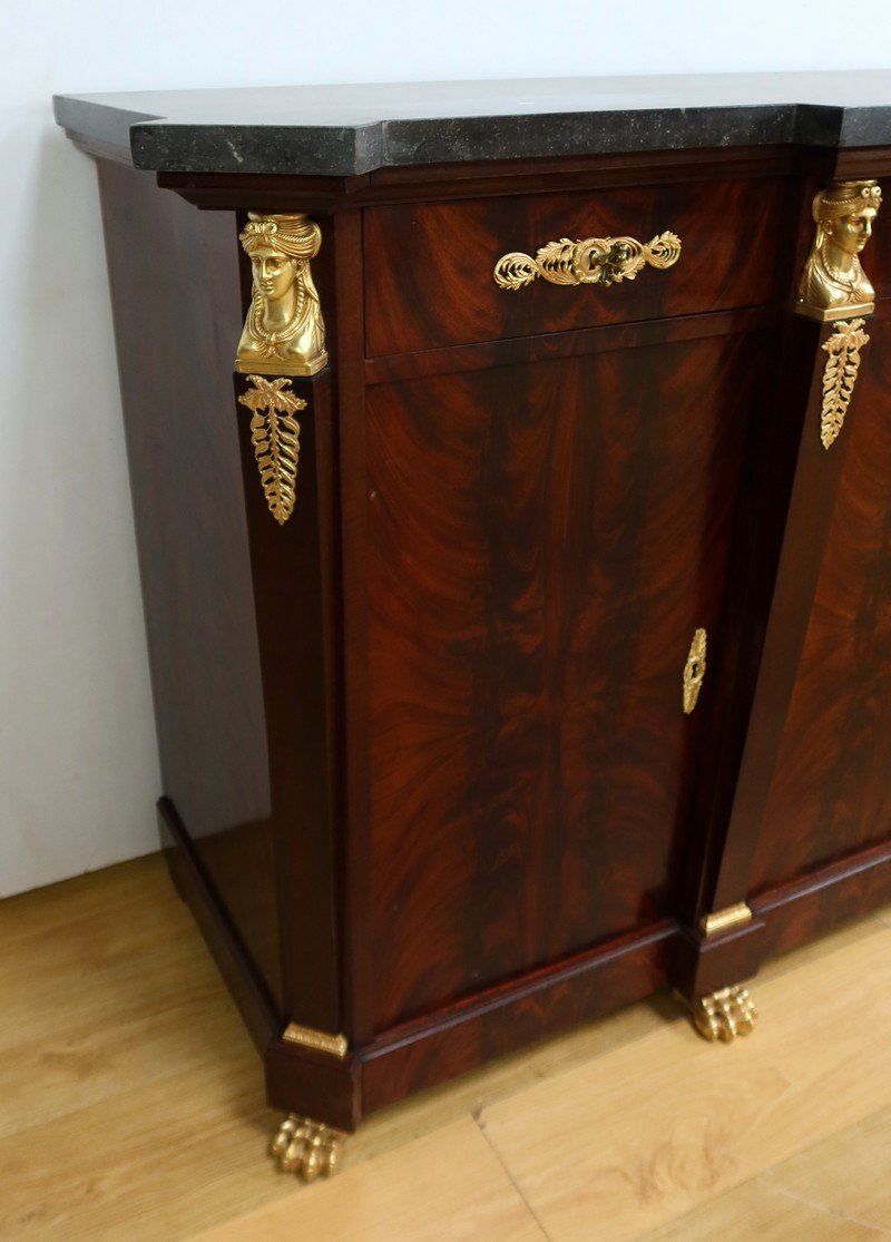 Mahogany Burl Sideboard, Return From Egypt Style – Early 20th Century-photo-3