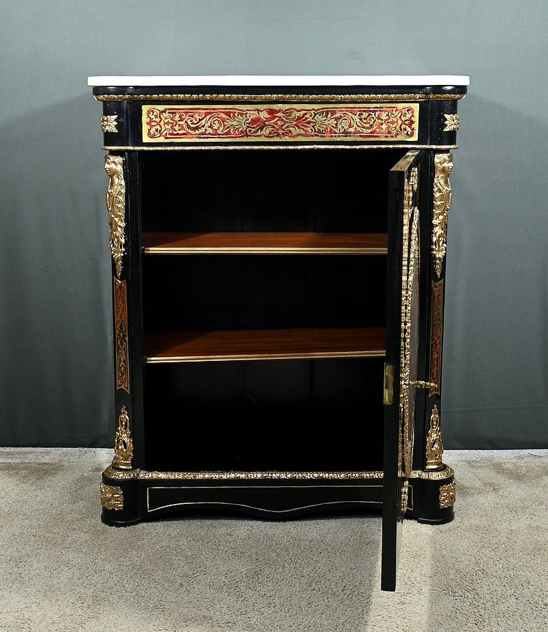 “boulle” Marquetry Entry Cabinet, Napoleon III Period – Mid-19th Century-photo-4