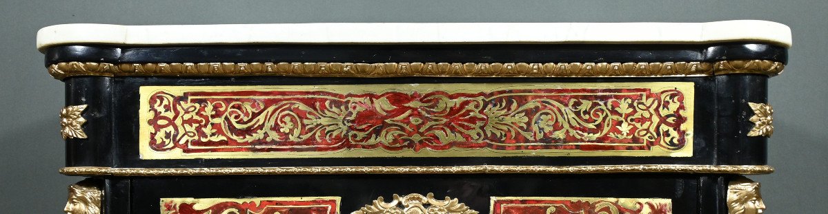 “boulle” Marquetry Entry Cabinet, Napoleon III Period – Mid-19th Century-photo-3