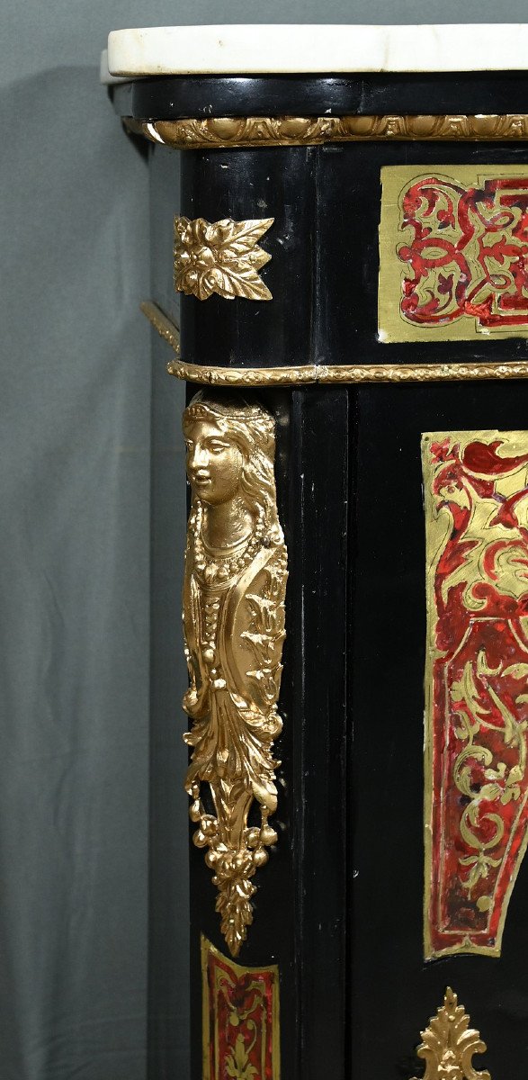 “boulle” Marquetry Entry Cabinet, Napoleon III Period – Mid-19th Century-photo-5