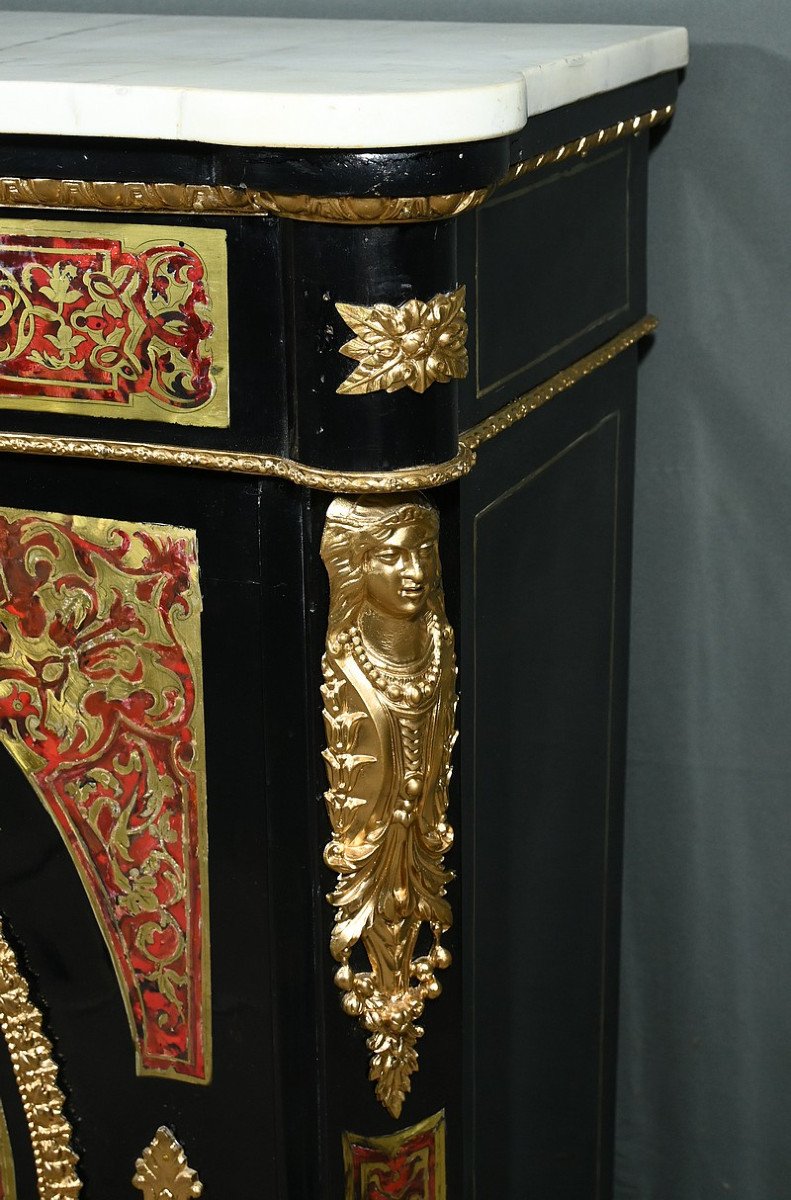 “boulle” Marquetry Entry Cabinet, Napoleon III Period – Mid-19th Century-photo-6