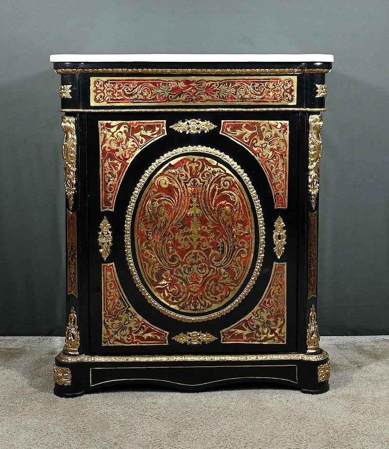 “boulle” Marquetry Entry Cabinet, Napoleon III Period – Mid-19th Century