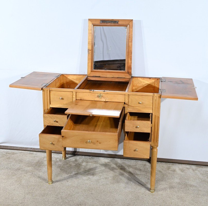 Small Dressing Table In Solid Cherry Wood, Louis XVI Period – Late 18th Century-photo-1