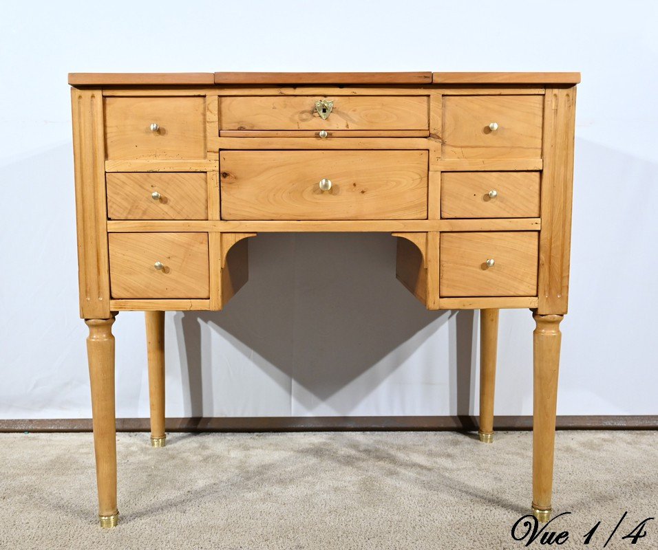 Small Dressing Table In Solid Cherry Wood, Louis XVI Period – Late 18th Century-photo-6