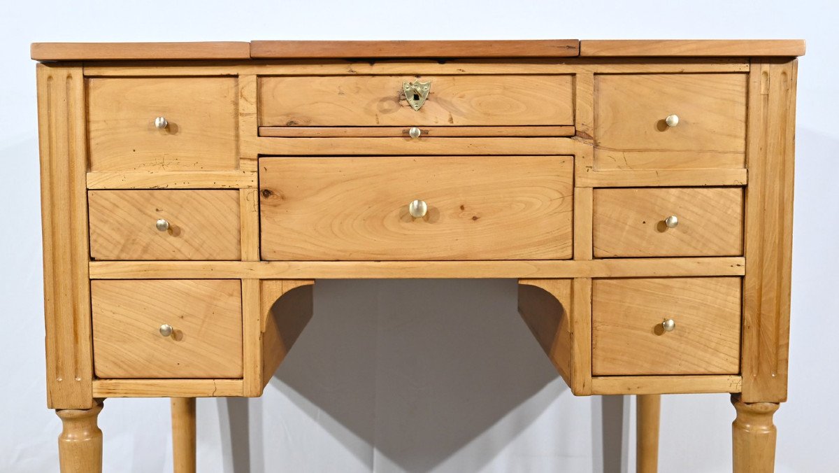 Small Dressing Table In Solid Cherry Wood, Louis XVI Period – Late 18th Century-photo-7