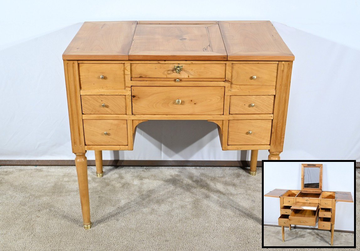 Small Dressing Table In Solid Cherry Wood, Louis XVI Period – Late 18th Century