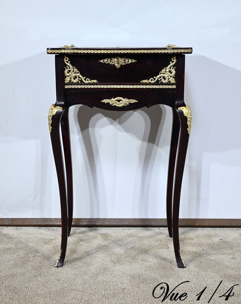 Mid Century Display Table In Stained Mahogany, Louis XV Style, Napoleon III Period – Mid 19th Century-photo-6