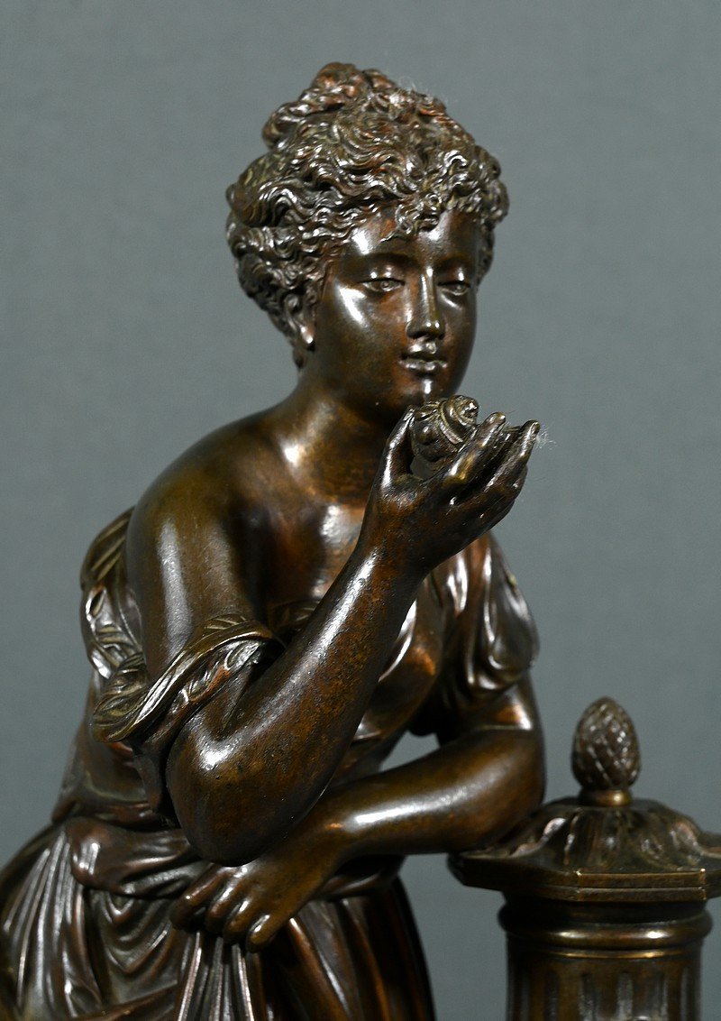 Bronze “lady At The Fountain”, Signed E.bruchon – Mid 19th Century-photo-1