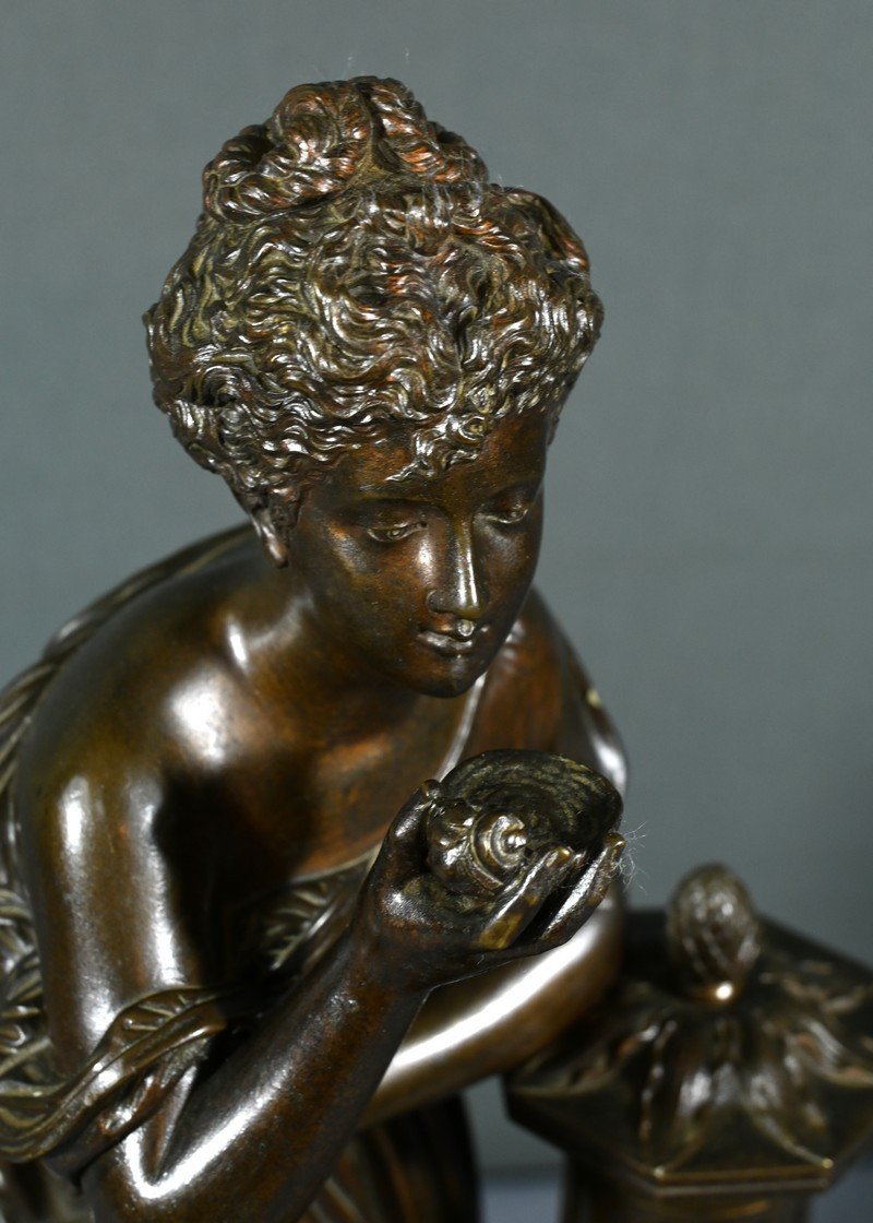 Bronze “lady At The Fountain”, Signed E.bruchon – Mid 19th Century-photo-3