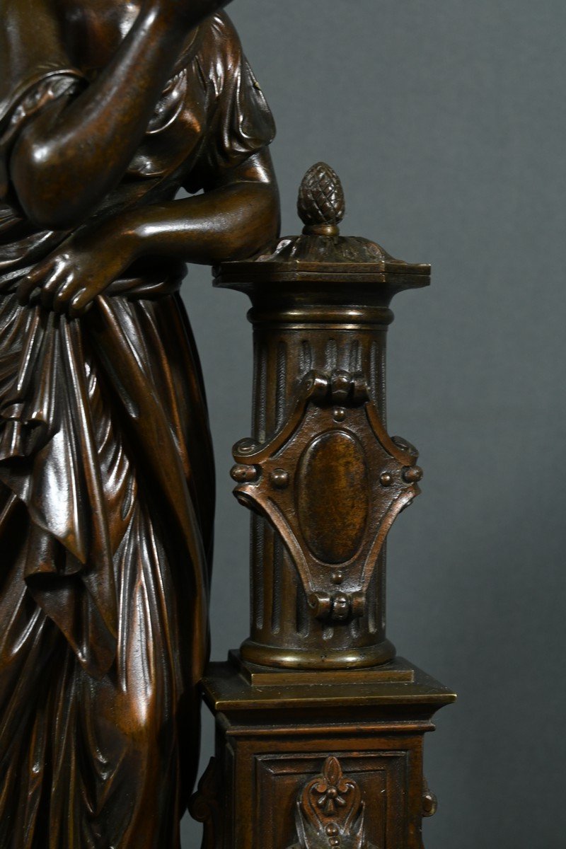 Bronze “lady At The Fountain”, Signed E.bruchon – Mid 19th Century-photo-6