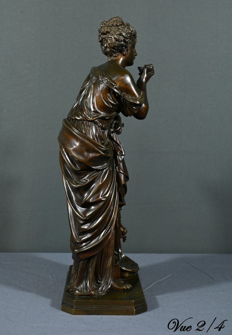 Bronze “lady At The Fountain”, Signed E.bruchon – Mid 19th Century-photo-8