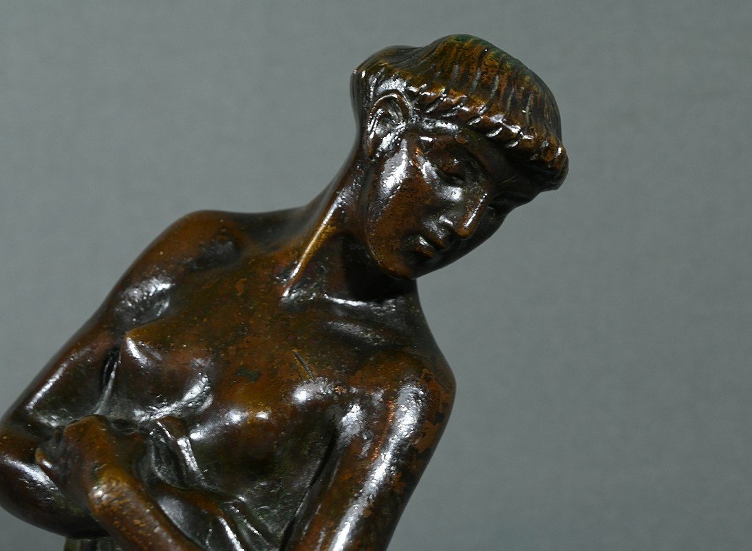 Bronze  "la Femme Au Faon", Atelier Primavera – 1930-photo-3