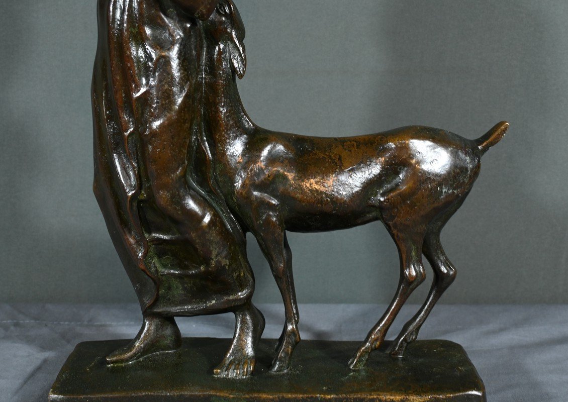 Bronze “woman With Fawn”, Atelier Primavera – 1930-photo-4