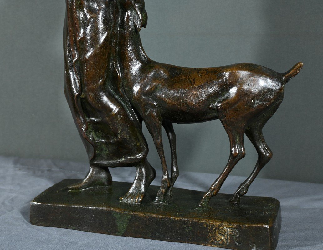 Bronze  "la Femme Au Faon", Atelier Primavera – 1930-photo-6