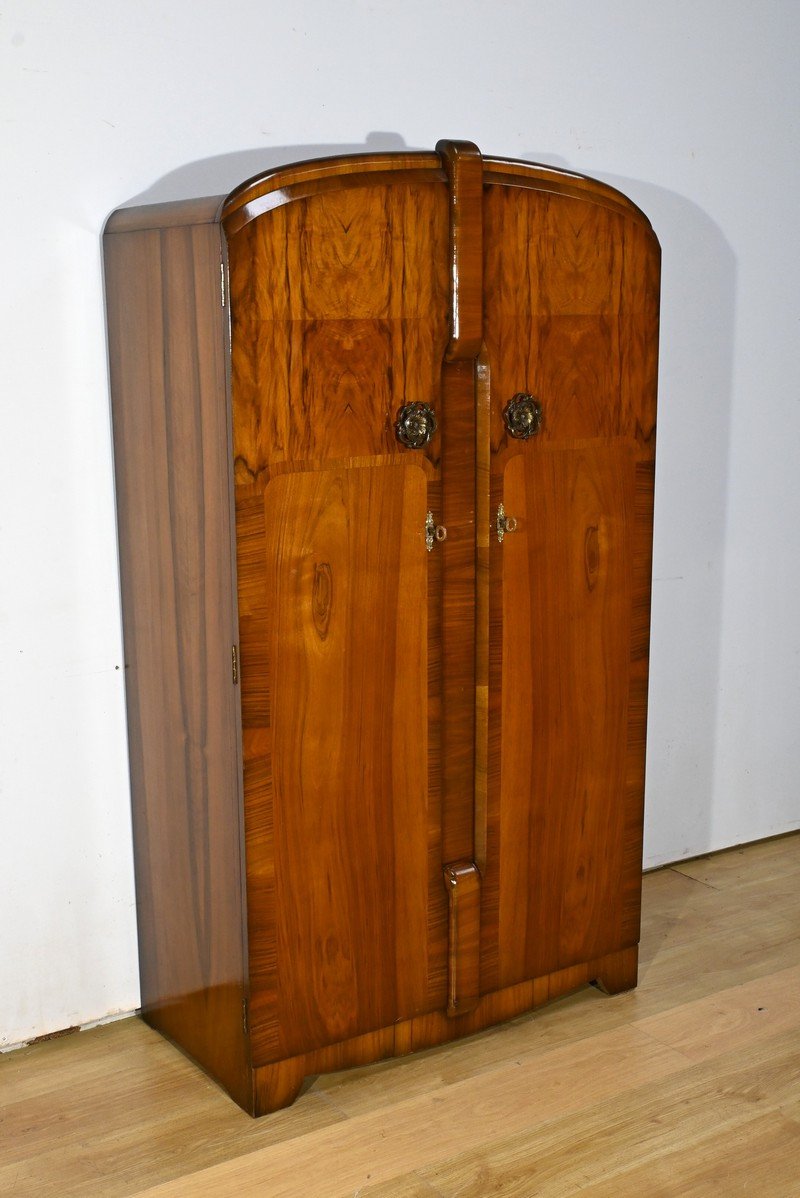 Petite Armoire En Noyer, Art Déco, Maison Walrose, Angleterre – 1940-photo-2