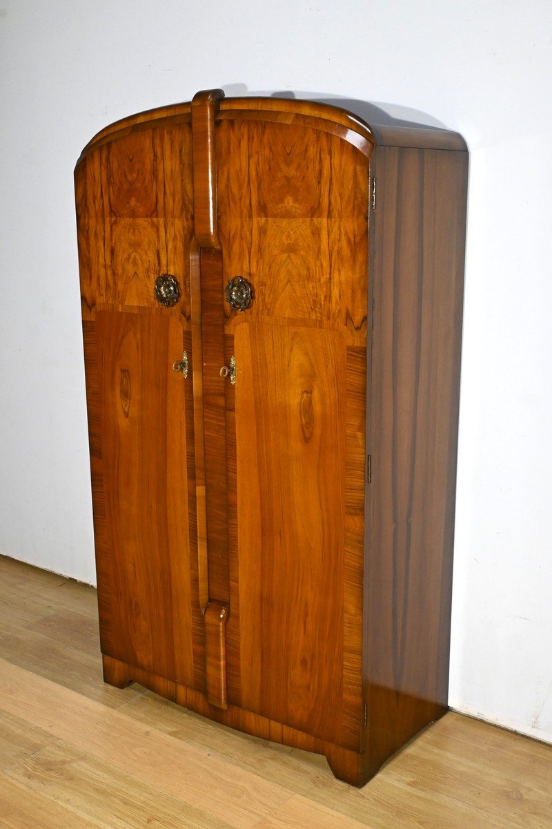 Petite Armoire En Noyer, Art Déco, Maison Walrose, Angleterre – 1940-photo-3