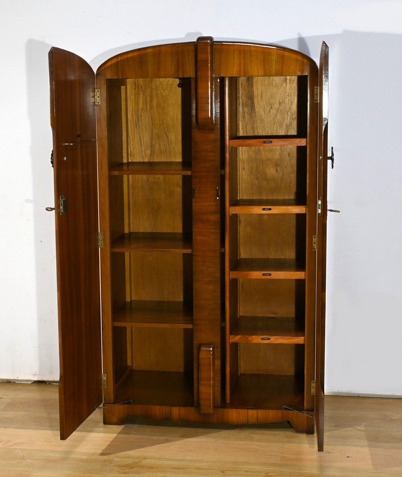 Petite Armoire En Noyer, Art Déco, Maison Walrose, Angleterre – 1940-photo-4