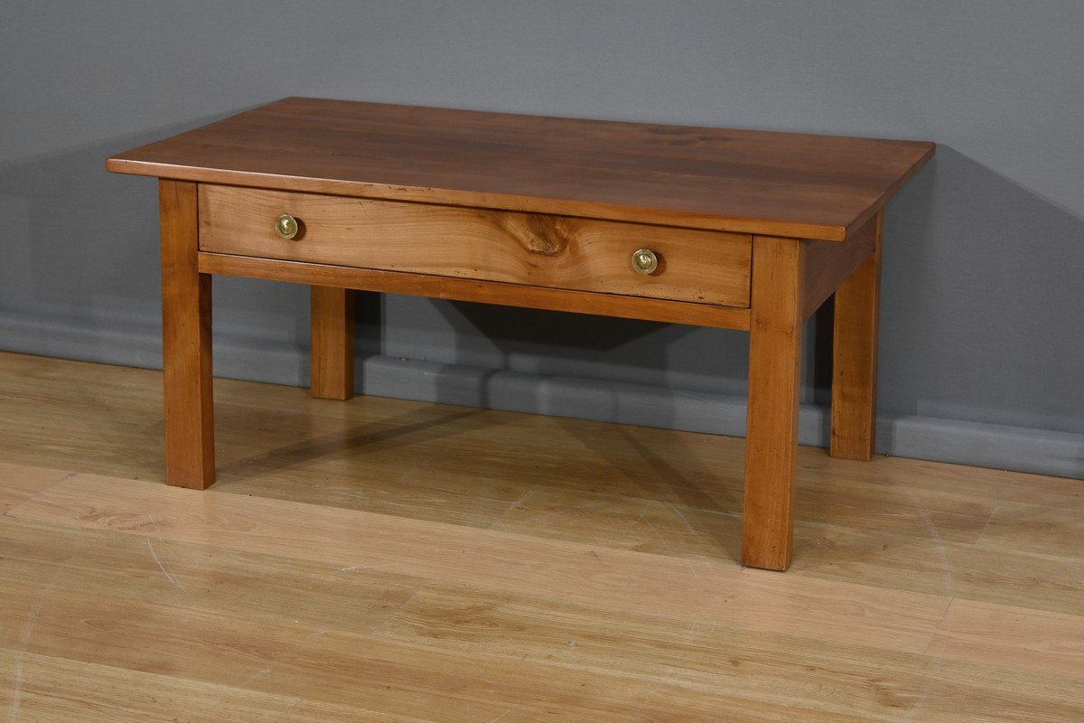 Solid Cherry Wood Coffee Table, Directoire Style – Part 2 Of The 19th Century-photo-2