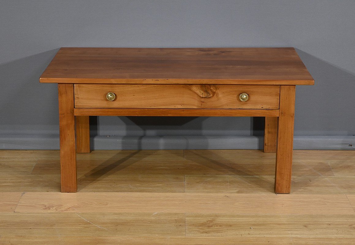 Solid Cherry Wood Coffee Table, Directoire Style – Part 2 Of The 19th Century-photo-3