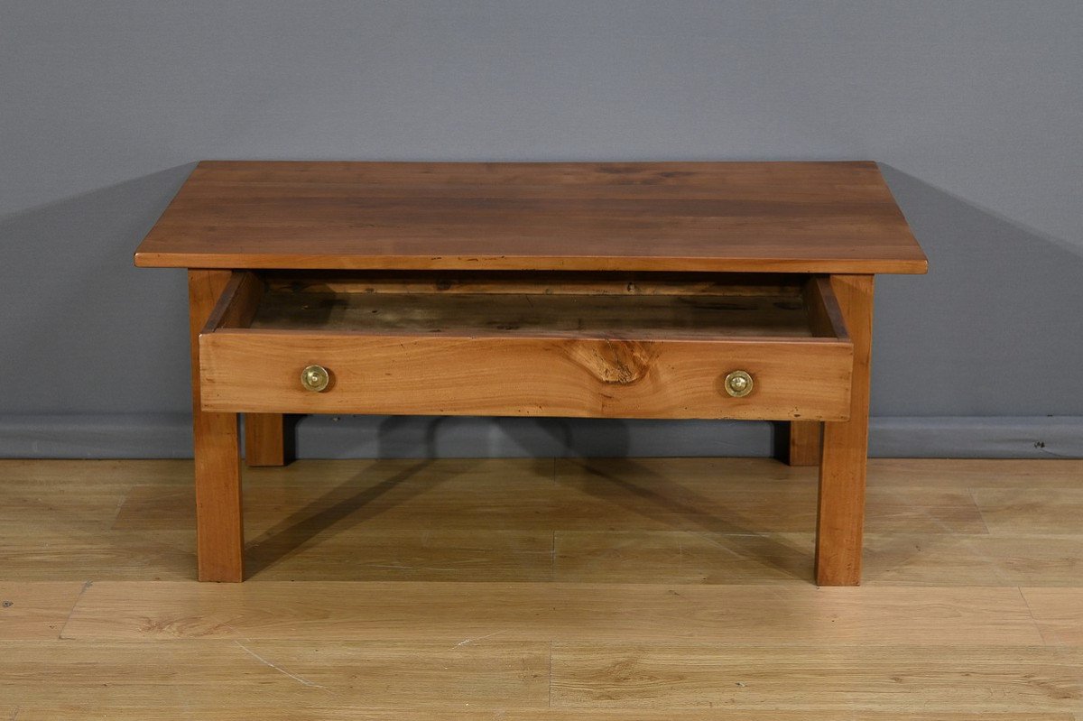 Solid Cherry Wood Coffee Table, Directoire Style – Part 2 Of The 19th Century-photo-4