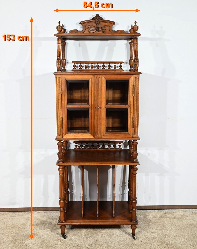 Rare Walnut Music Cabinet – 1920-photo-2