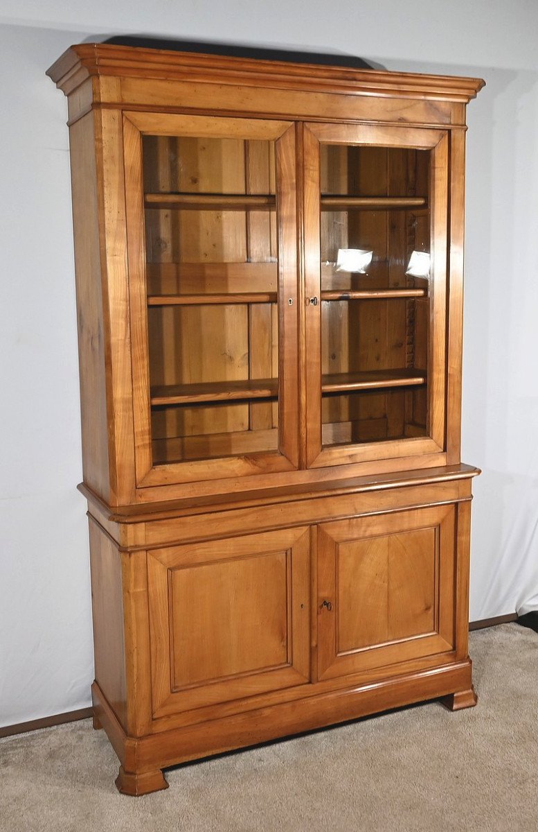 Small Two-body Bookcase Buffet In Solid Cherry Wood – 1900-photo-2