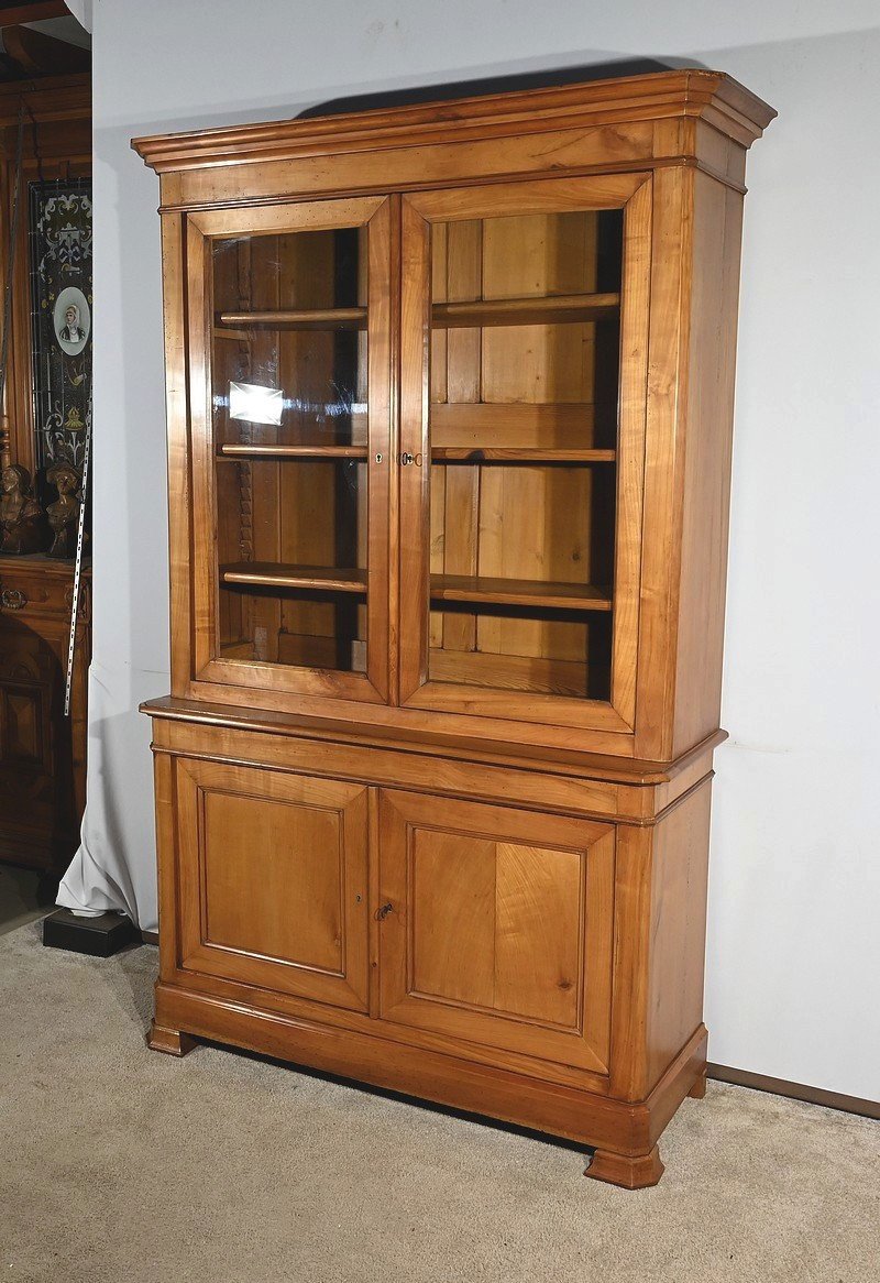 Small Two-body Bookcase Buffet In Solid Cherry Wood – 1900-photo-3