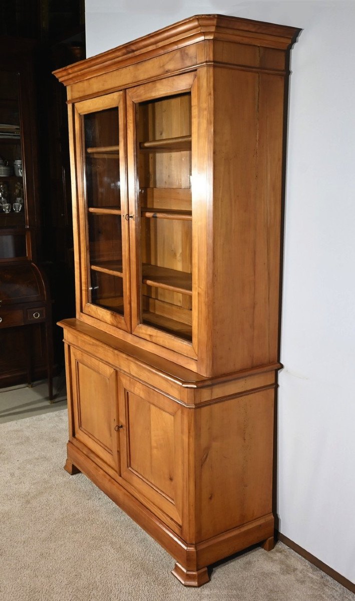 Small Two-body Bookcase Buffet In Solid Cherry Wood – 1900-photo-4