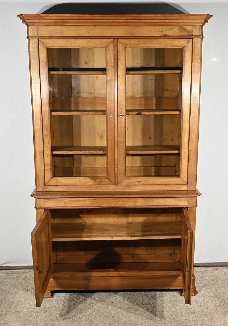 Small Two-body Bookcase Buffet In Solid Cherry Wood – 1900-photo-1