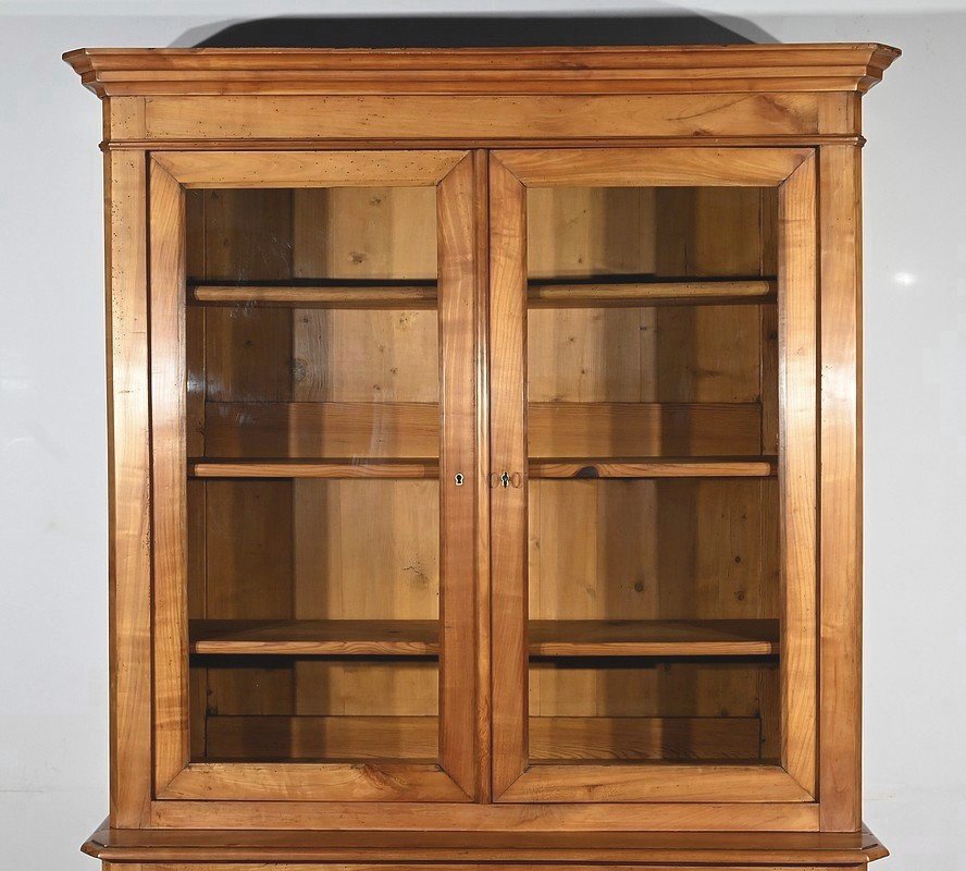 Small Two-body Bookcase Buffet In Solid Cherry Wood – 1900-photo-5