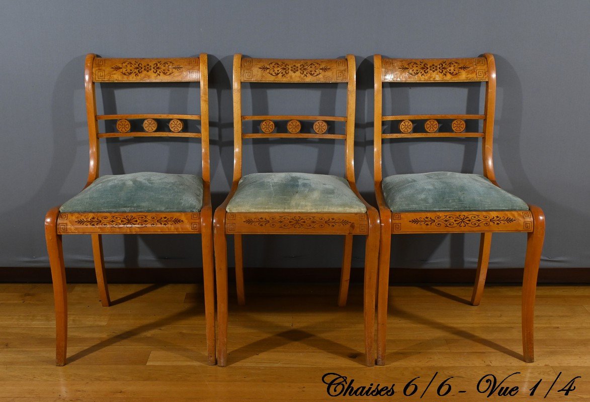 Charles X Style Speckled Maple Chairs – Mid 20th Century-photo-1